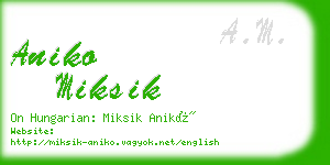 aniko miksik business card